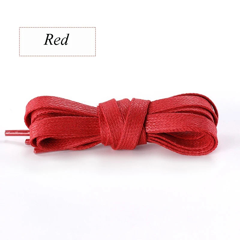 Autumn Winter Waxed Cotton Shoelaces 0.8CM Width Flat Waterproof Laces Unisex Boots Casual Sneakers Shoelace Leather Laces Shoes