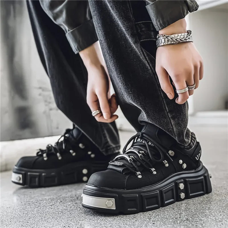 Trend Platform Sneakers for Men Punk Muffin Shoes Male European Style Designer Shoes Man Street Original Men's Skateboard Shoes