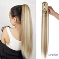 Synthetic Claw Clip On Ponytail Extension 22Inch Long Straight Wavy Ponytail Hair Ponytail With Claw Clip On Ponytail For Women