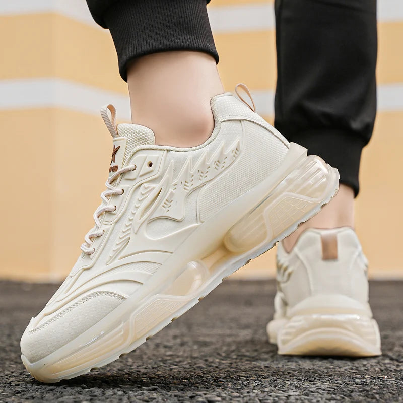 Men's Shoes 2025 Spring and Summer New Youth Sports and Leisure Shoes Men's Running Air Cushion Shock-Absorbing Trendy Shoes