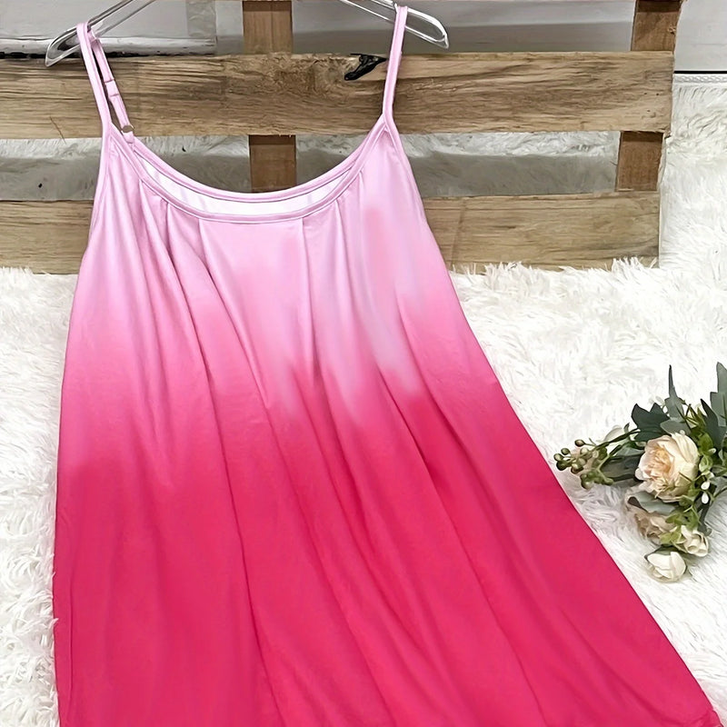 Plus Size Women's Gradient Sleeveless Tank Top Flowy Casual Summer Blouse with Scoop Neckline Perfect for Daily Wear