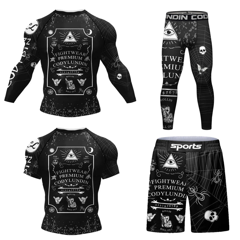 Cody Lundin Durability MMA BJJ Rash Guard Tight Exercise Jogging T - Shirts+Pants 3D Print Compression - View 28 | SAMAG