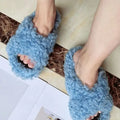 Real Wool Fur House Slippers Solid Color Cross Strap Fluffy Fur Slides Funny Comfortable Fuzzy Slippers Women's Shoes Trend 2026