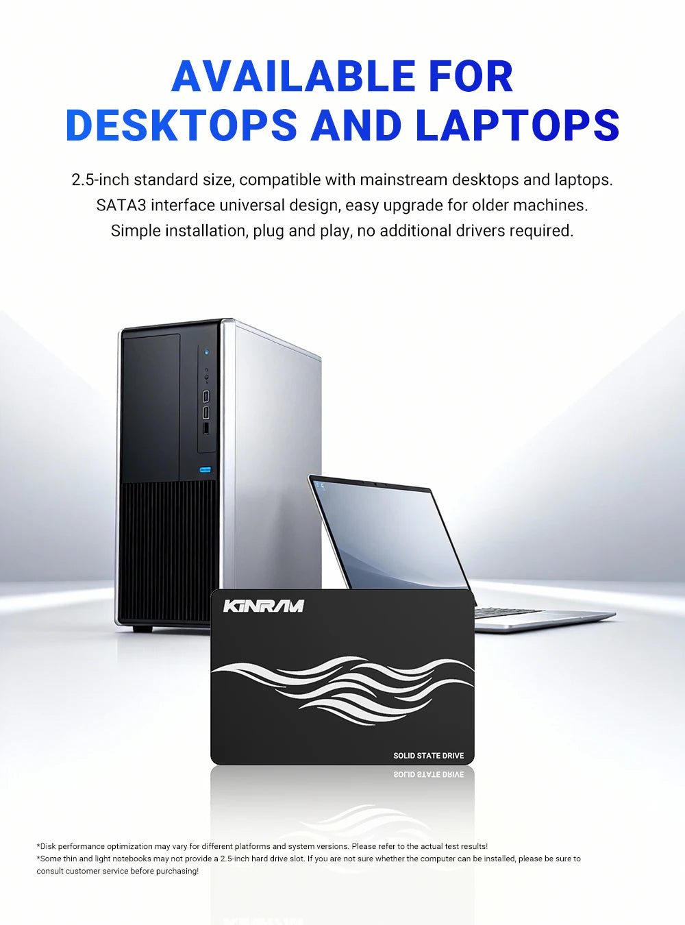 KinRam 2.5 SATA3 SSD 128GB 120GB Laptop Solid State Drive 128 GB 120 GB Hard Disk Internal High-Speed SATA 3 HDD For PC Desktop