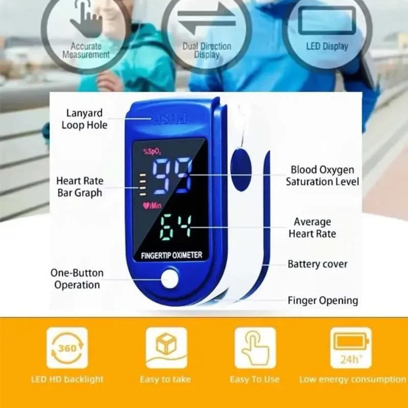 Medical Arm Blood Pressure Meter Tensiometers Tonometer Cuff Fever Thermometer Oximeter Heart Rate 3 IN 1 Set