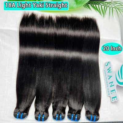 18A Light Yaki Straight Hair Bundles Deal Natural Color | SAMAG