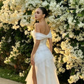 Off Shoulder Short Wedding Dresses Straight Elegant - View 5 | SAMAG