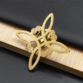 Aesthetic Celtic Knot Brooch Pin for Women Men Stainless Steel Lucky Witch Protection Badge Pins Jewelry nudo de bruja BS02