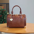 2025 New Fashion High-End Ladies' Handbags, Large-Capacity Boston Pillow Bags, Retro Rivets, Box Bags, Personalized Street Shoot
