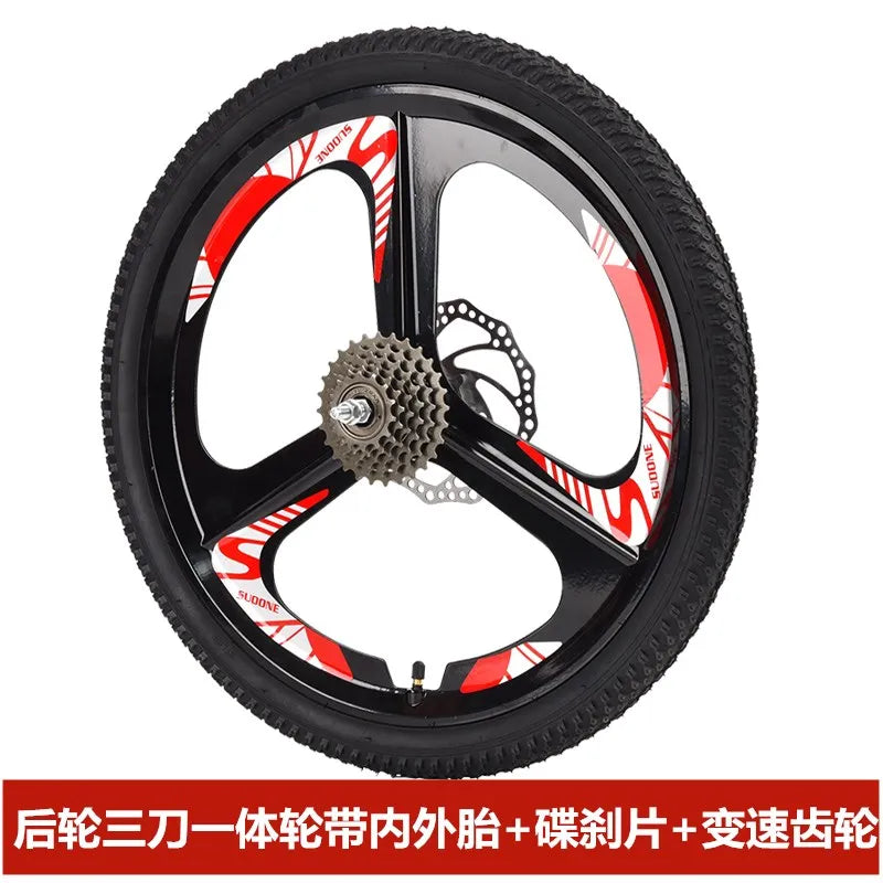 Mountain Bike Wheel Set  24 26 Inch One-Piece Wheel Rims Bicycle Wheels with Disc Brake And Shifting Function