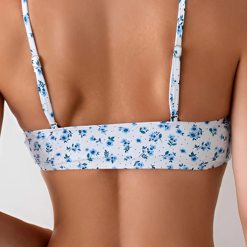 Bohemian Flower Print Bikini Set High Waist Two Piece | SAMAG
