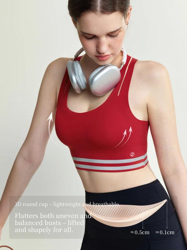 SUJIIN Sports Bra for Women 2026 Summer Racerback Shockproof Supportive Running Yoga Workout Gym Jump Rope Bras Woman XM072