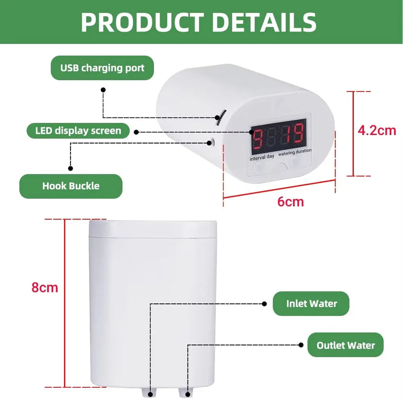 Smart Dual Pump Drip Irrigation System Automatic Watering Timer Controller For Garden Plants Flowers Greenhouse Irrigation