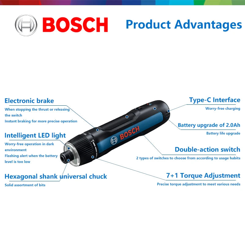 BOSCH GO 3 Cordless Screwdriver 3.6V Lithium - ion Battery Rechargeable Drill with Box go3 Professional Tool - View 6 | SAMAG