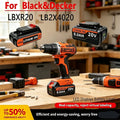 For Black & Decker LB20 LBX20 Battery Pack 3/4/6/8Ah BL2018 Long Runtime Lithium Replacement Battery