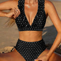 Women's Bikini Swimsuit Set Dots Drawstring High Waist | SAMAG