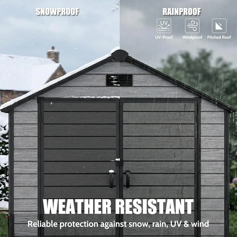 6x4.4 FT Outdoor Storage Shed with Floor, Durable 16mm | SAMAG