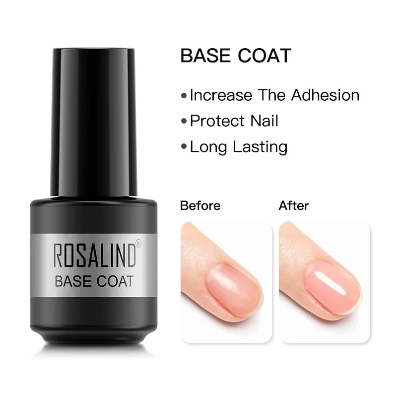 ROSALIND Gel Polish Manicure for Nails Semi Permanent Vernis top coat UV LED Gel Varnish Soak Off Nail Art Gel Nail Polish