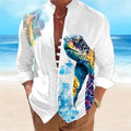 New men's Long Sleeved Shirt With Gold 3D Turtle Print | SAMAG