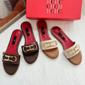 CH 2025 Summer New Women's Leisure Sandals Women's Slippers Simple Solid Colour Design Daily Style Fashion Women's Slippers