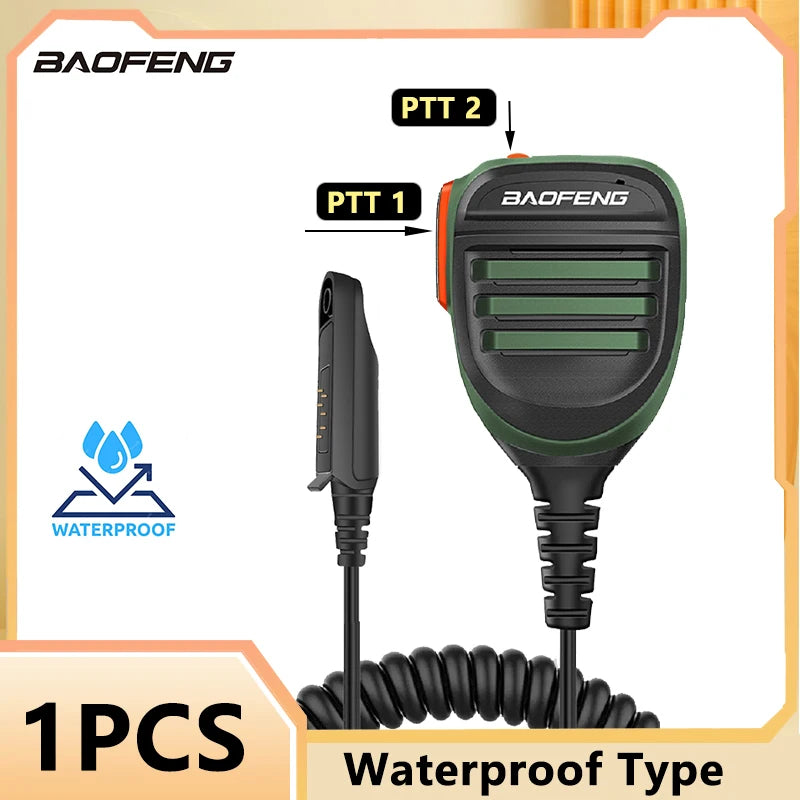 Baofeng Waterproof Type Microphone UV 9R Walkie Talkie PTT Speaker Mic For UV9R Pro UV 68 Pro Max V2  UV S22 Pro V2 Ham Radio