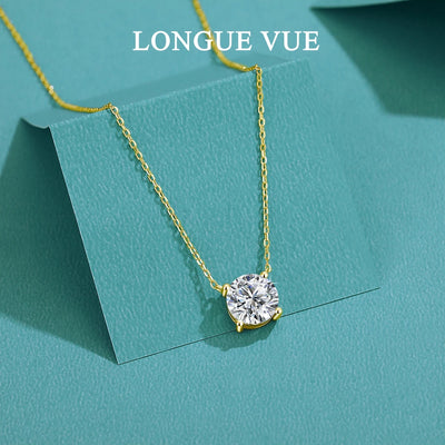 14K Gold Filled D VVS1 Moissanite Necklaces for Women Solitaire Pandent Diamond GRA Certified AU585 K Dainty Clavicle | SAMAG