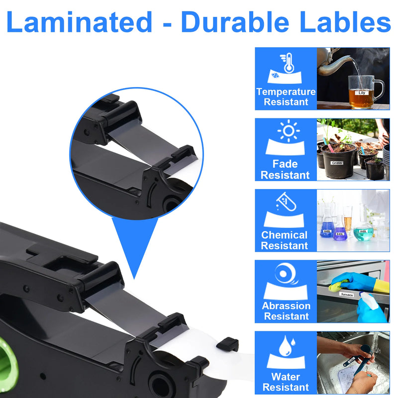 5PK/10PK Label Tape Compatible For Brother TZ Tze-231 131 631 6/9/12mm Laminated Label Cassette For Brother P-Touch Label Maker
