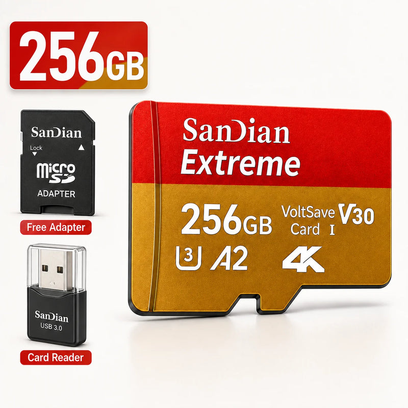 Micro TF/SD Card 256GB Large Capacity Storage USB3.1 High - speed SD Suitable for Mobile Phone/monitoring - Visuel 10 | SAMAG