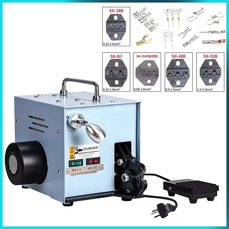 60W Electric Terminal Crimper Machine Professional Crimping Tool with Replaceable Molds for Cold Pressing of - View 8 | SAMAG