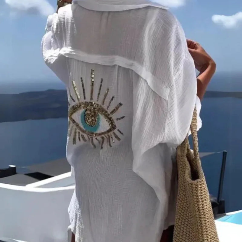 Evil Eye Casual Shirt Women's Fashion Beach Style Loose - View 12 | SAMAG