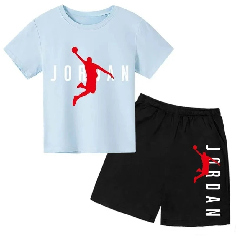 Summer Brand Letter Print Short Sleeve Kid T - shirt+shorts - View 8 | SAMAG