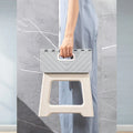 1PC Portable Grey Plastic Folding Stool - Compact, Versatile for Camping, Fishing, Home & Car Storage.