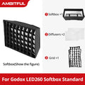AMBITFUL LED Video Soft Light Diffuser Honeycomb Grid Softbox for Godox LEDP260C LED Video Light (Softbox Only) ﻿