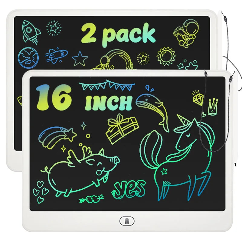 2-Pack 16-Inch LCD Writing Tablet Digital Drawing Tablet Handwriting Pads Portable Electronic Tablet Board For 3-8 Years Kids