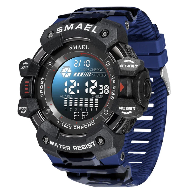 SMAEL Luxury Stopwatch Electronic Watch Men's Fashion Outdoor Countdown Army Military Men Student Alarm Digital Wristwatches