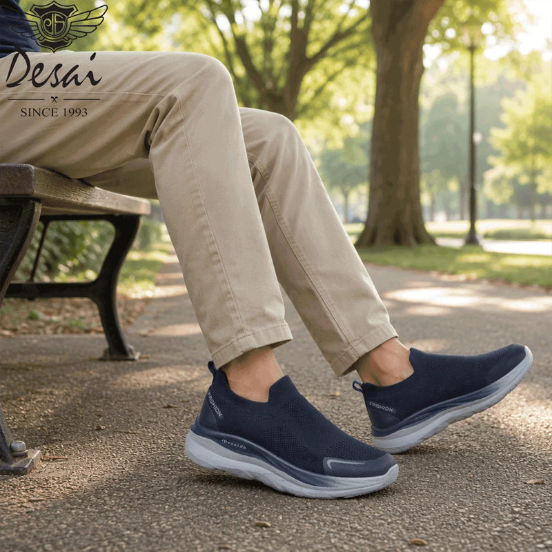 Desai Men's 2026 Slip-on Sneakers Knitted Sock Shoes Breathable Comfortable Sporty Walking Shoes for Daily Commute