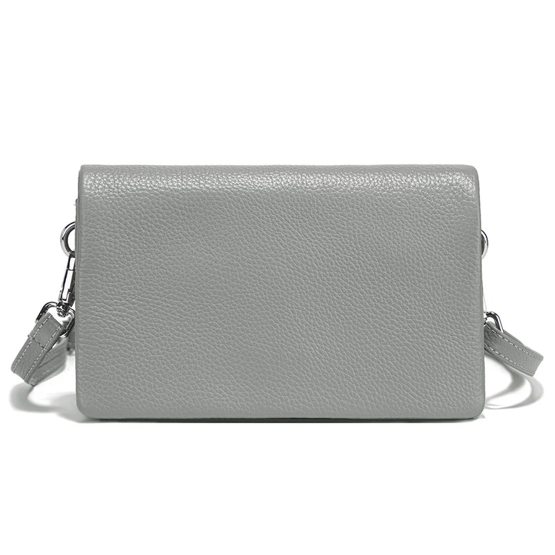 Zency New Soft Plain Color Leather Bag Multiple Pockets Women's Bag Genuine Leather Shoulder Crossbody Versatile Commuting Bag