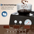 Stainless Steel Espresso Machine with Grinder 20 Bar ＆ 2.8l Removable Tank