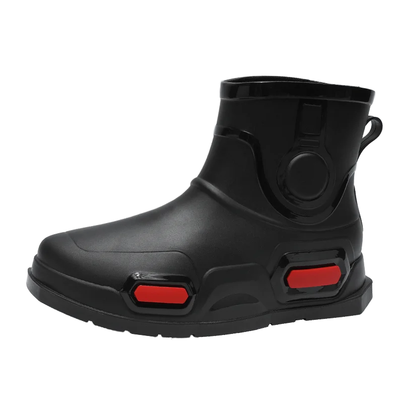 Men's Rain Shoes New Four Seasons Casual Fashion Comfortable Outdoor Anti slip Wear resistant Lightweight Waterproof Rain Shoes
