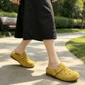 Women's Summer Breathable Hollow Out Clogs, Closed Toe Mule Slippers, Soft Sole Slip-On Shoes, Flat Sandals For Outdoor Wear