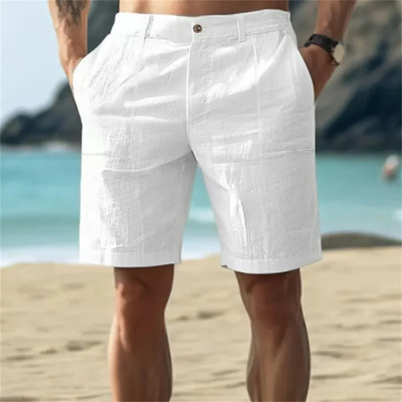 Men's Cotton Linen shorts Pants Male Summer Breathable | SAMAG