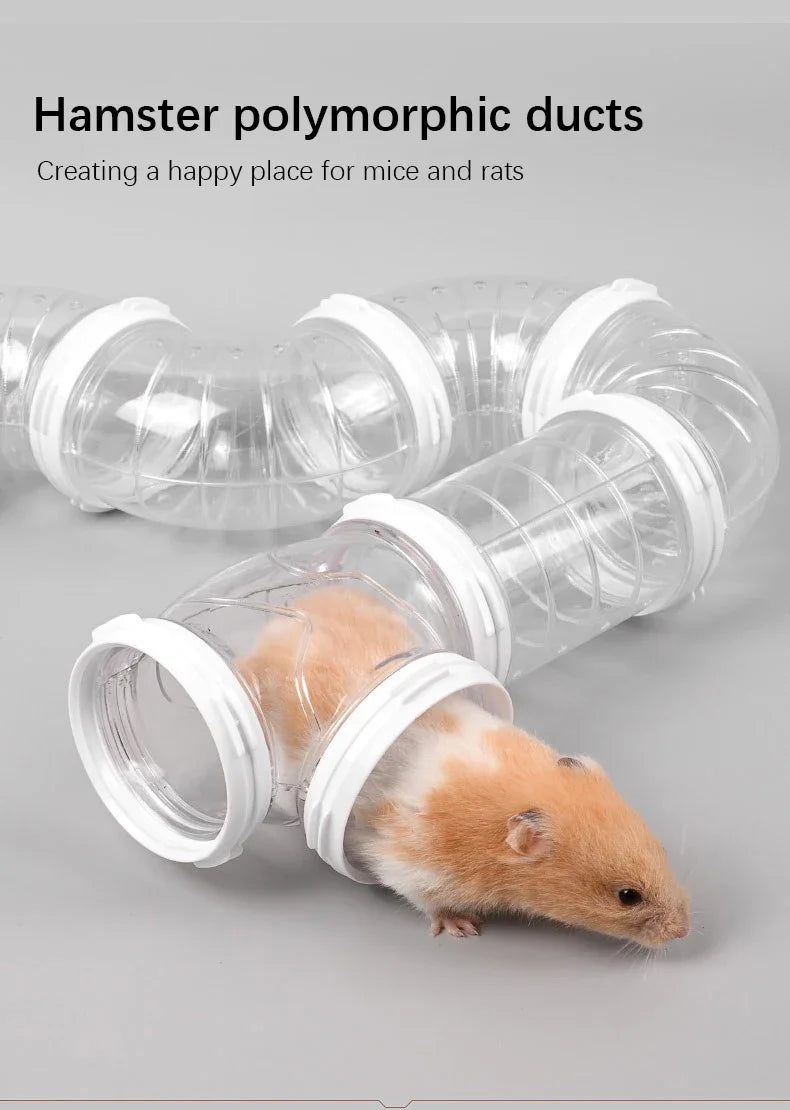New Hamster Coop External Pipelines Can Be Randomly Spliced DIY Landscape Design Pipes Hamster Cage Modification Movement Tunnel