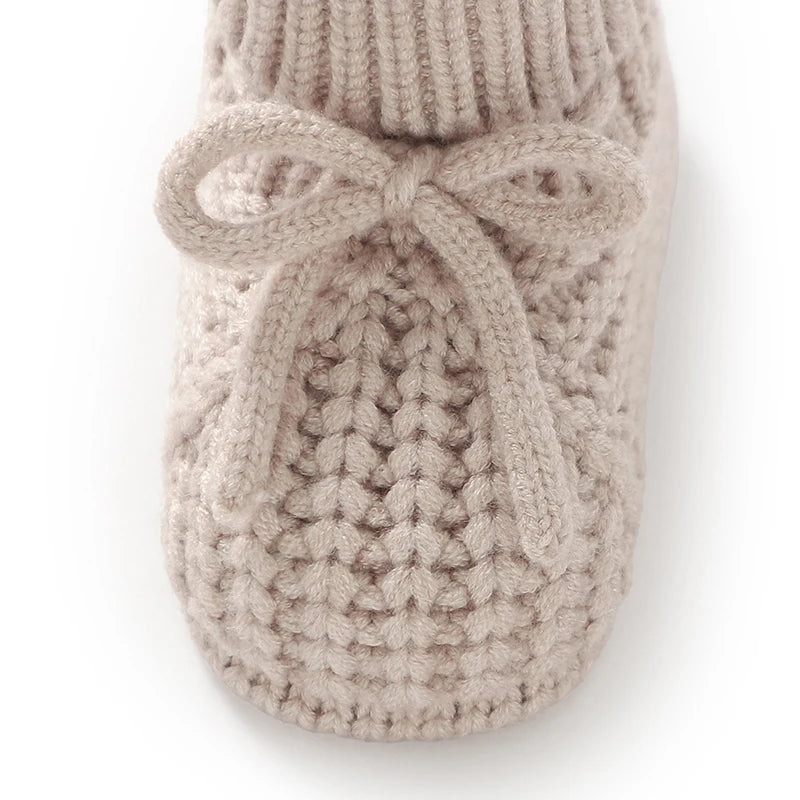 Baby Booties Knitted 0-12m Soft Soled Anti-Slip Newborn Boys Girls First Walkers Shoes Infant Toddler Unisex Sock Boot Kids Crib
