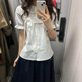 Erwofeina Peter Pan Collar Preppy Style Women Shirts - View 7 | SAMAG