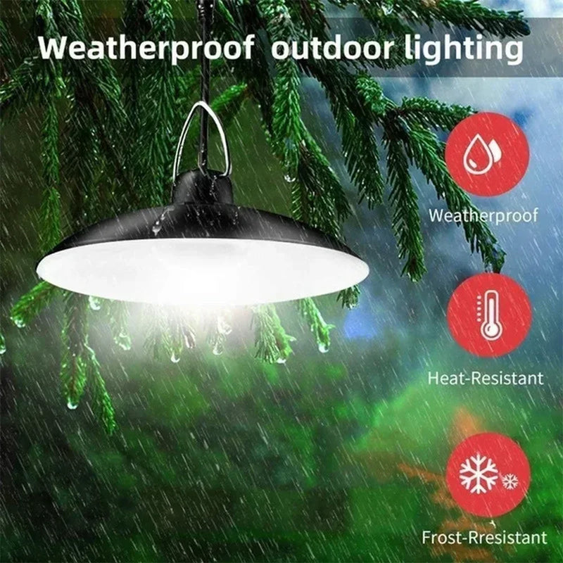 Double Headed Solar Pendant Light Garden Accessories LED Solar Lights Outdoor Waterproof Chandelier Street Wall Shed Barn Gift