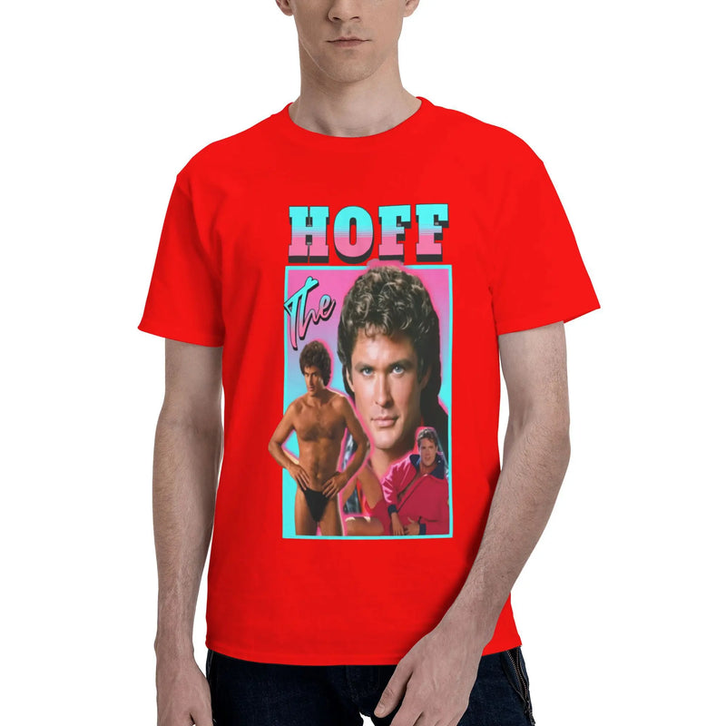 Custom Trendy David Hasselhoff T Shirt Men Short Sleeves Pure Cotton T-shirt Casual  Tee Tops Fashion Tshirt