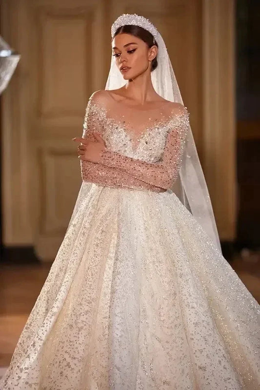 Customzied Luxury Wedding Dresses for Princess Sparkling - View 4 | SAMAG