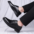 Men's Business Shoes Premium Cowhide Upper Lightweight Breathable Design with Rubber Sole for Office Commute Formal Occasions