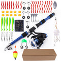 FTK 1.8M Portable Spinning Fishing Rod Reel Full Kits Carbon Fiber Carp Rod Wheel Travel Set Accessory