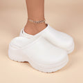 Women's Platform Heels Closed Toe Mules Clogs Breathable EVA Thick Sole Waterproof Slippers From Home